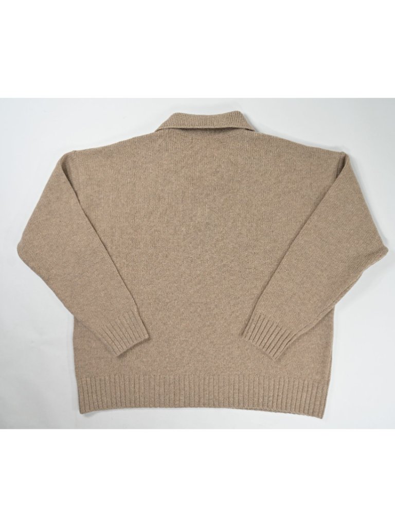 Yellow Label Co Knit Polo Sweater In Tan — image 4 of 4
